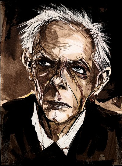 Bela Bartok by Neale Osborne, caricature by Neale Osborne